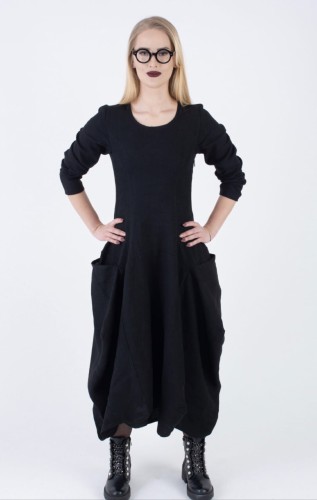 Geometryczna sukienka z naturalnego lnu  ROZMIARY